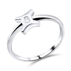 Gemini Zodiac Silver Ring NSR-433